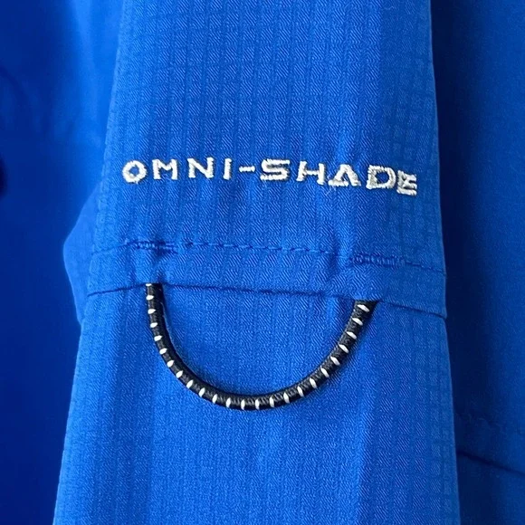 Columbia Fishing Shirt Omni-Shade Mens XL Roll Up Long Sleeve Vented Blue - Picture 6 of 11